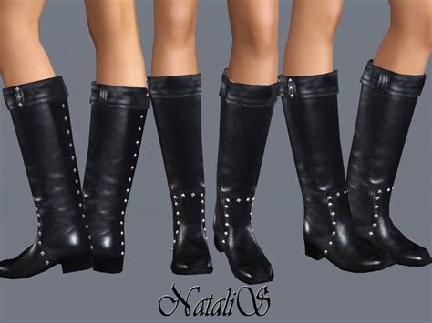 The Sims Resource Studded Leather Boots Ya Fa