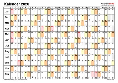 Kalender 2020 Zum Ausdrucken Als Pdf 19 Vorlagen Kostenlos
