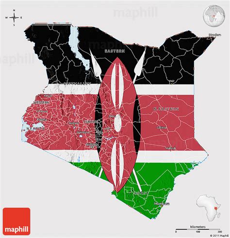 Kenya Map Flag