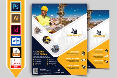 Construction Flyer Template Vol 09 By Imagine Design Studio Thehungryjpeg