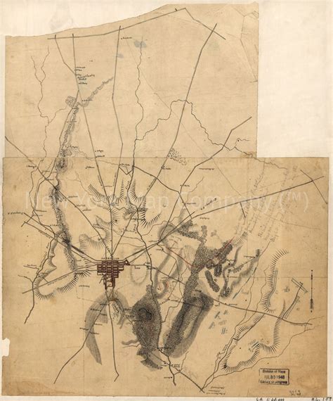 1863 Map Of The Battle Of Gettysburg July 2 1863 Pennsylvania
