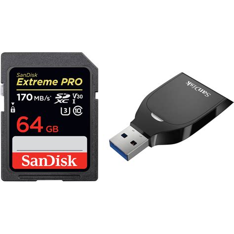 Sandisk 64gb Extreme Pro Uhs I Sdxc Memory Card With Card Reader