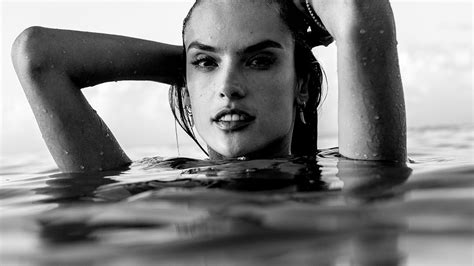 Wallpaper For Desktop Laptop Ho91 Girl Victoria Secret Swim Bw