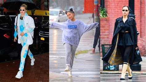 10 Practical Rainy Day Outfits To Steal From Celebrities In 2021 Glamour