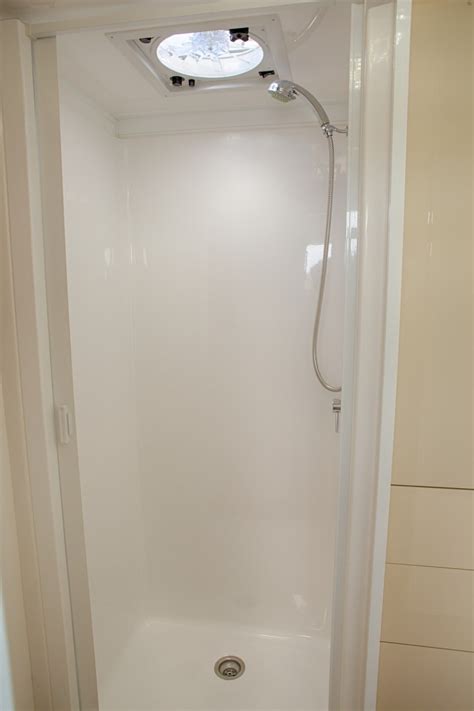 Whether you just want to rinse off before entering the house or want to enjoy a nice shower under the stars, everyone can love an outdoor shower. Roller Shower Door - DIY Caravans