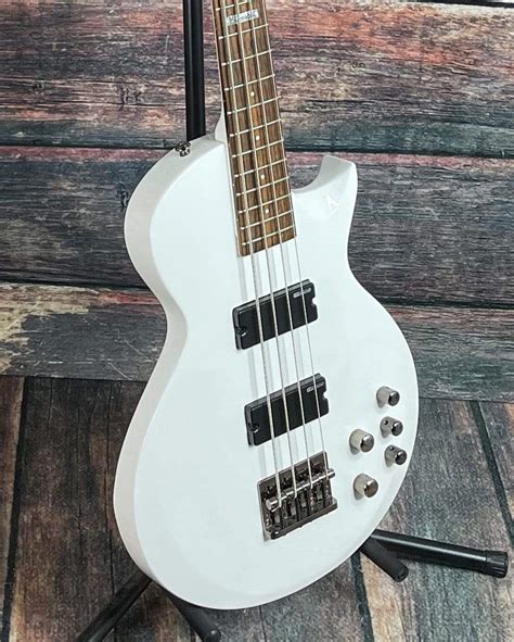 Used Esp Ltd Ec 154 4 String Electric Bass With Gig Bag White Adirondack Guitar