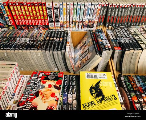 Bucharest Romania May 06 2017 Japanese Manga Comic Magazines For