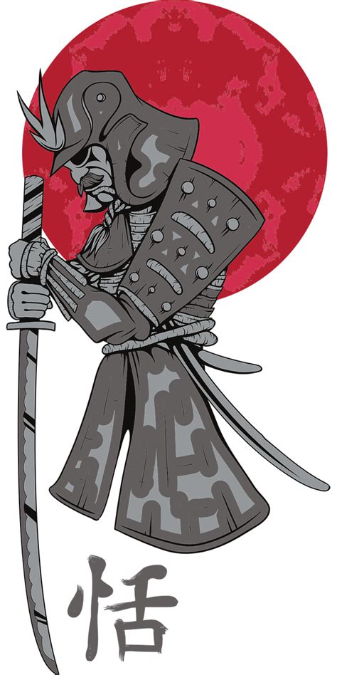 Samuraj Czerwony Księżyc Darmowa Grafika Wektorowa Na Pixabay