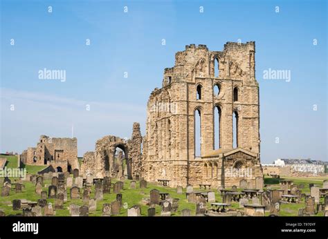 East Facade Tynemouth Priory North East England Uk Stock Photo Alamy
