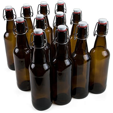 16 Oz Grolsch Glass Beer Bottles Pint Size Airtight Swing Top Seal