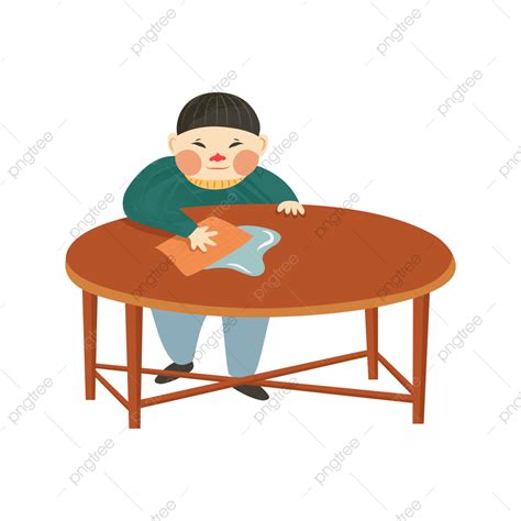 Wipe Tables Clipart Vector Boy Wiping The Table Vector Cartoon Kid