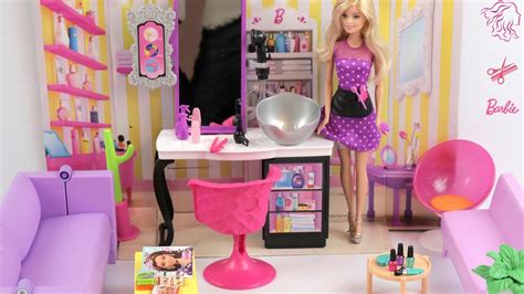 Barbie Hair Salon Pretend Play Dolls Hairsalon Hairwash Haircut Barbie New Hairstyle Youtube