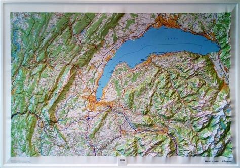 Raised Relief Map Lake Geneva As 3d Map