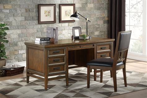 Traditional Brown Cherry Wood Executive Desk Homelegance 1649 17