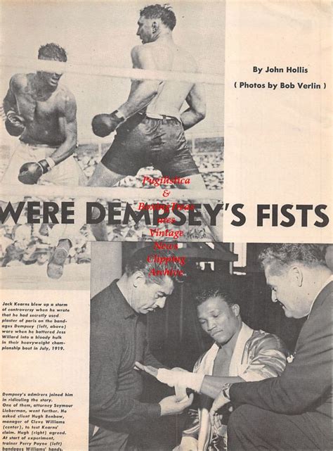Boxing News Clipping 1284 Jack Dempsey Jess Willard Cleveland Williams