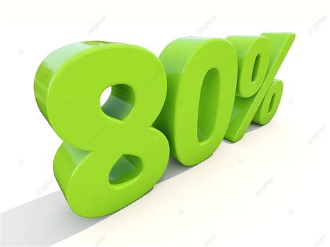 White Background With An 80 Percentage Rate Symbol Photo And Picture