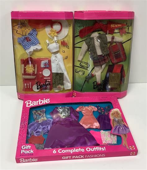 lot 3 nrfb barbie fashion sets including barbie millicent roberts goin to the game and
