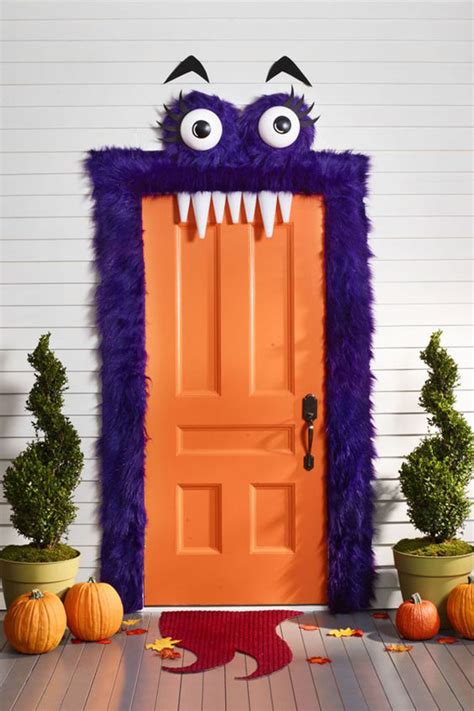Purple Monster Halloween Door Decor Ideas Homemydesign