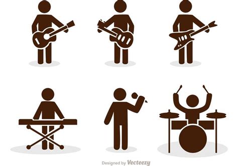 Band Stick Figure Icons Vector Pack Download Free Vector Art Stock