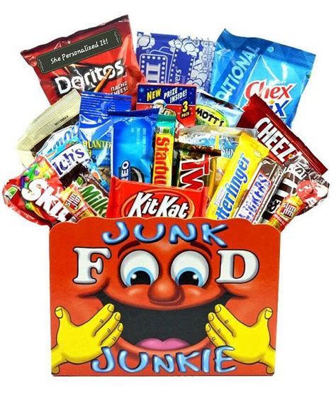 All emails sent to are encouraged because we. Junk food junkie gift box | Junk food snacks, Junk food ...