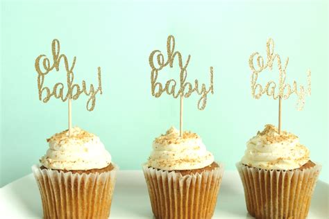 Oh Baby Cupcake Toppers Baby Shower Cupcake Toppers Gender