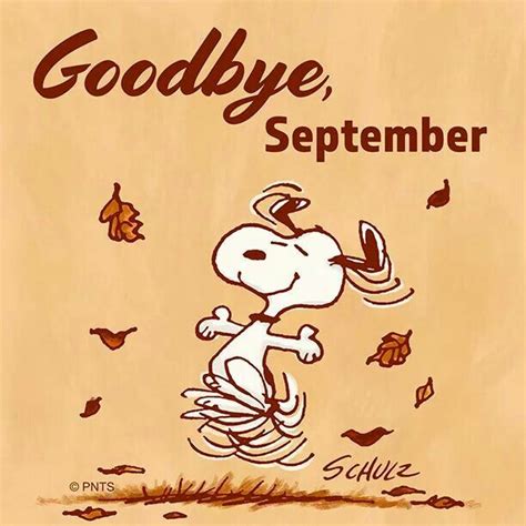 Snoopy Goodbye September Charlie Brown Cafe Charlie Brown And Snoopy