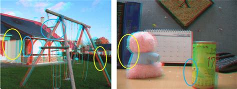 Ghosting Effect In Anaglyph Image Blue Circle Dark Ghosting Yellow