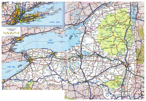 Large Detailed Roads And Highways Map Of New York State With All Cities