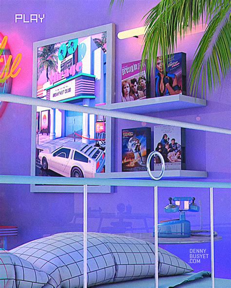 turn back time synthwave 80s art by dennybusyet retro bedrooms 80s room 80s bedroom aesthetic