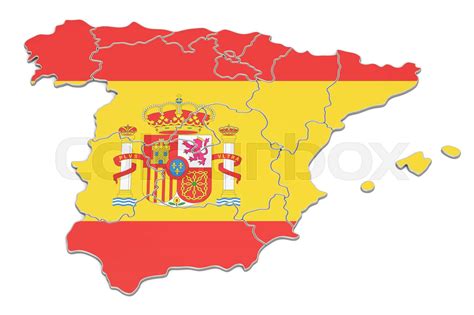 Spain Map 3d Rendering Stock Image Colourbox