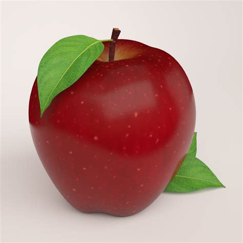 Realistic Red Apple 3d Model