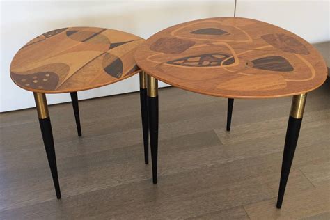 Exotic Wood Inlay Tables With Abstract Designs By Erno Fabry Sweden