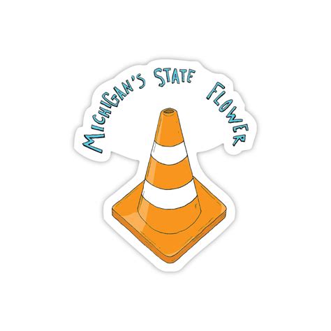 michigan-state-flower-construction-cone-in-2021-michigan-sticker,-michigan-state,-michigan