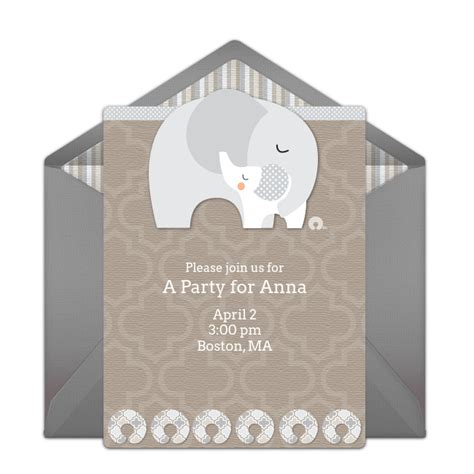 Free Elephant Snuggle Invitations Free Party Invitations Gender Reveal Invitations Online