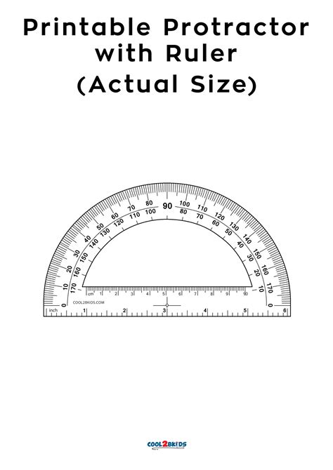 Printable Protractor Actual Size Cool2bkids Printable Ruler