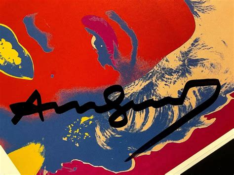 Hand Signed Signature Andy Warhol Vintage Multi Colored 8 In X 10