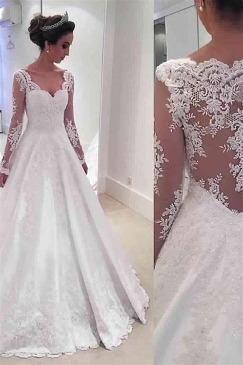 'here at the wedding dress & prom dress factory outlets stockport, burton upon trent & newcastle we have a vast choice of hundreds of stunning (please note: Long Sleeve V-neck 2018 Wedding Dresses Online Sheer Lace ...