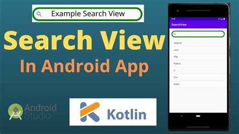 SearchView How To Add SearchView In Android App Kotlin Android Studio Tutorial Quick
