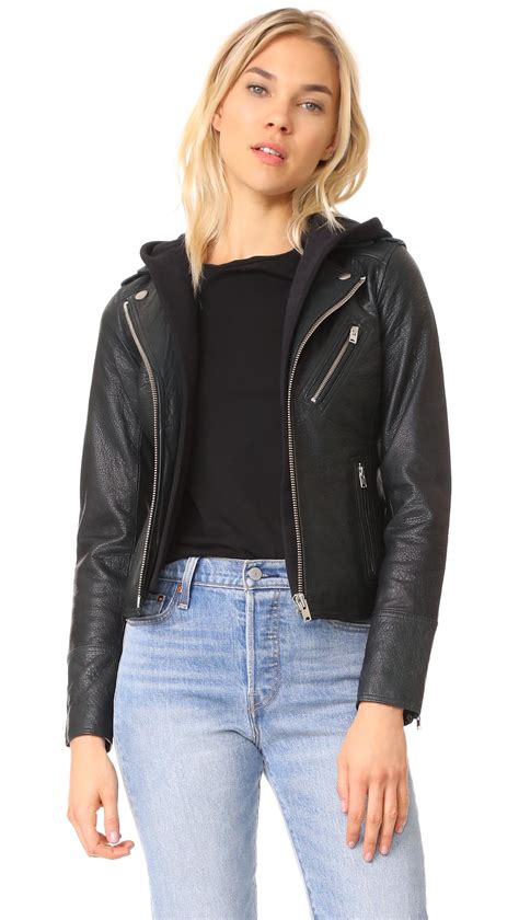 Lyst Doma Leather Hooded Leather Jacket In Black