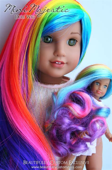 Heat will damage and possibly burn the doll's hair. Mini Majestic Rainbow Dazzle Colored Doll Wig for Custom 6 ...