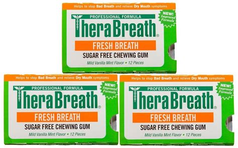 New Therabreath Fresh Breath Gum Pack Of 3 Therabreath Fresh Breath