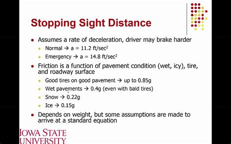 The final expression turns out to be Lecture 09 Sight Distance - YouTube