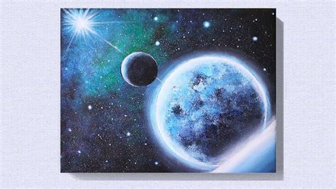 Easy Moon Acrylic Painting Tutorial For Beginners Easy Galaxy