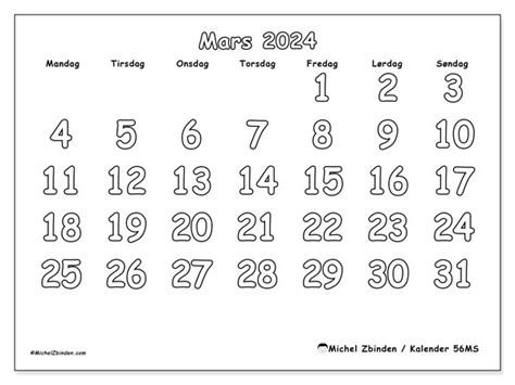Kalender Mars 2024 56 Michel Zbinden No