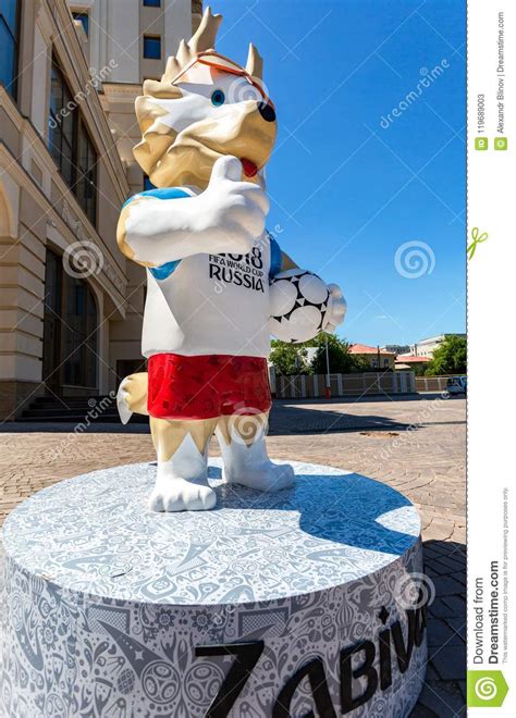 wolf zabivaka mascota oficial del mundial 2018 de la fifa foto de archivo editorial imagen de