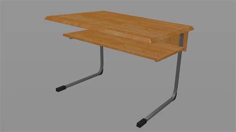 3d Model School Desk Vr Ar Low Poly Cgtrader