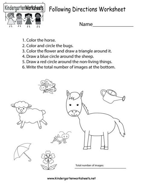 8 Follow Directions Worksheet Preschool Kindergarten Worksheets