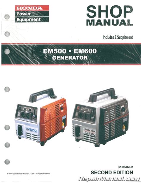 Honda Em500 Em600 Generator Shop Manual