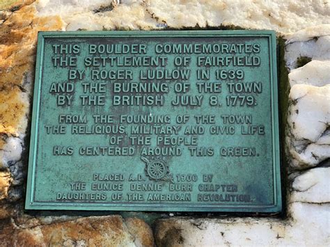 Historic Sign In Fairfield Connecticut British Burned