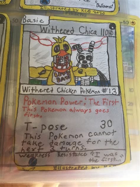 Fnaf 2 Hand Made Pokemon Cards Withered Chica By Zazolite On Deviantart